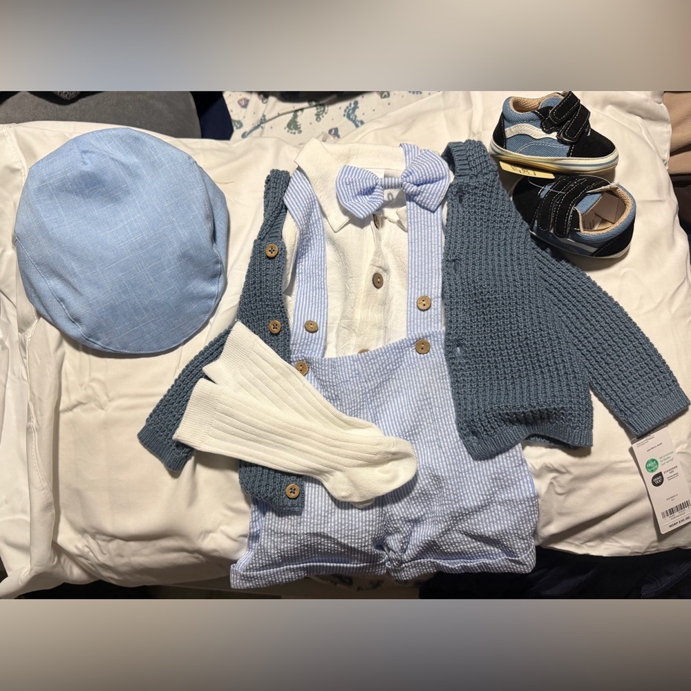 Blue and White Kids Accessory Set